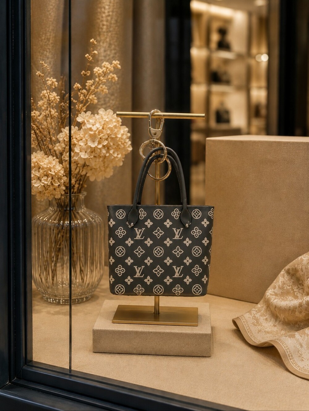 Monogram Inspired Mini Tote Keychain/Bag Charm